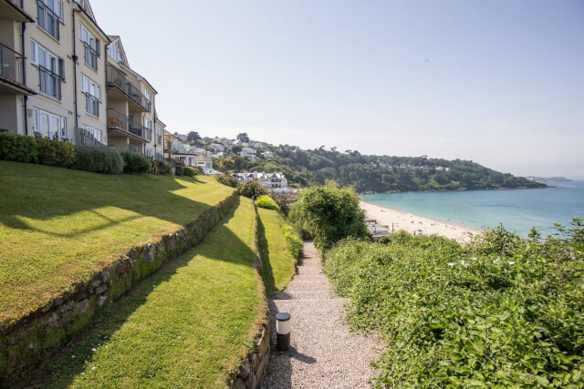 View of the path leading down to Carbis Bay Beach.