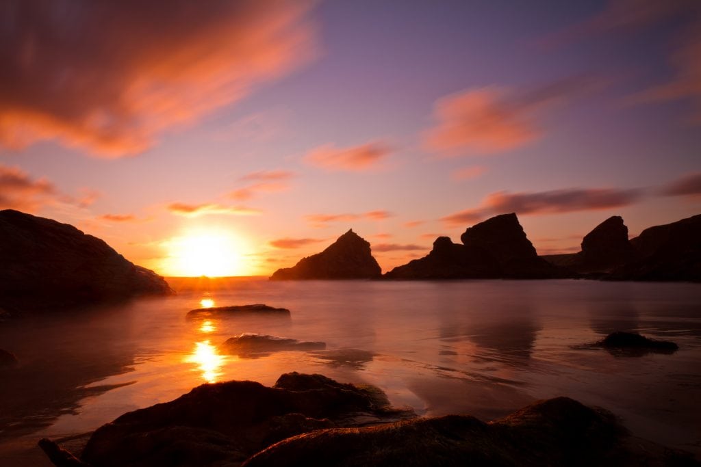 Sunset Spots in Cornwall, Bedruthan Steps