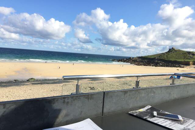 The view from Porthmeor Beach Cafe.
