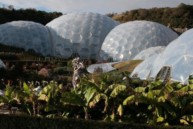 Eden Project in winter in Bodelva, Cornwall.