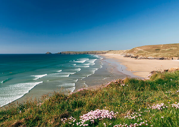 Perranporth Beach - best beaches in Cornwall