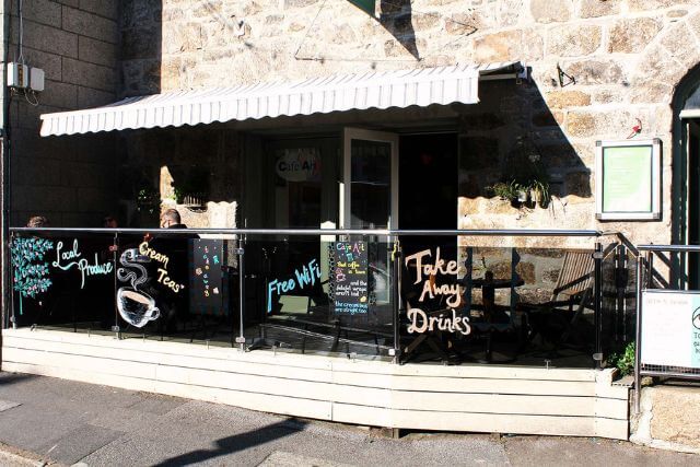 The outside of Café Art in St Ives, Cornwall.