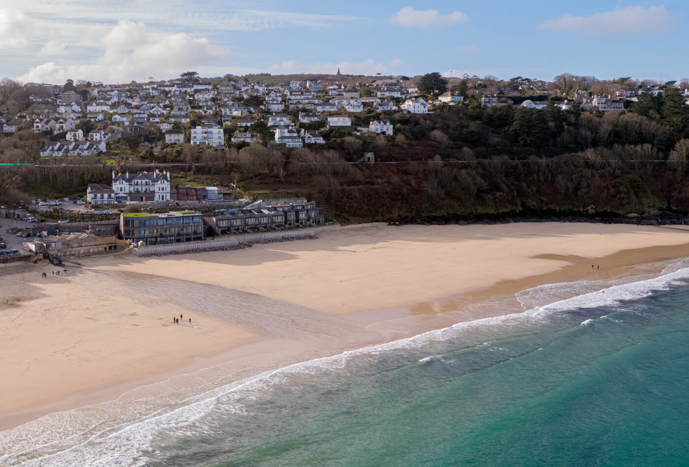 Carbis Bay Beach in Carbis Bay, St Ives, Cornwall, UK.