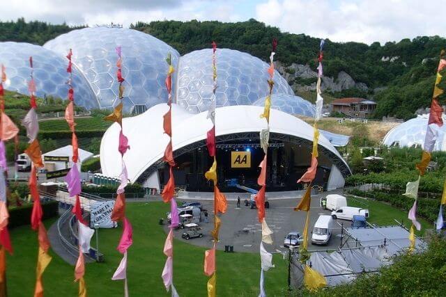 View of the stage at the Eden Project in Bodelva, Cornwall.